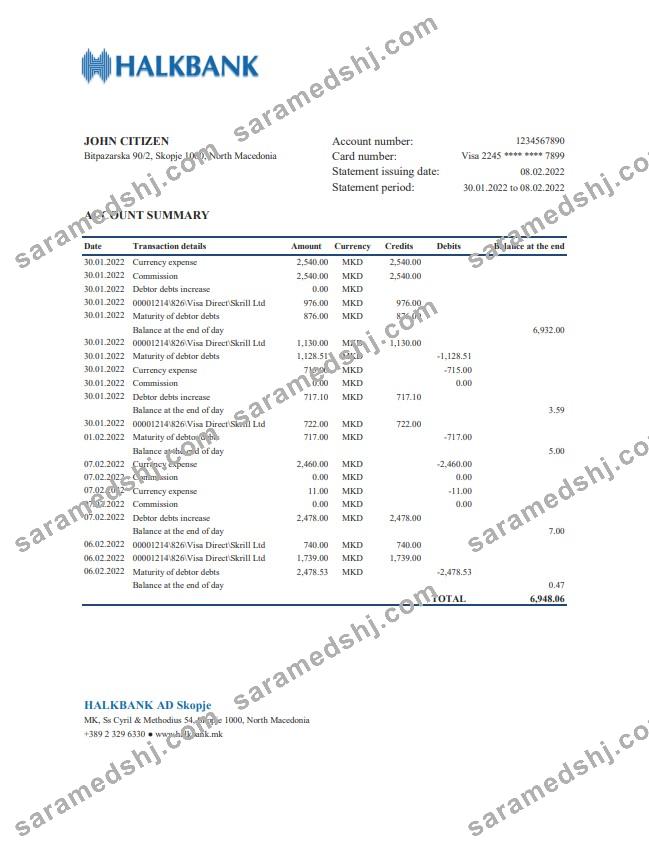 Macedonia Halkbank ban statement xls